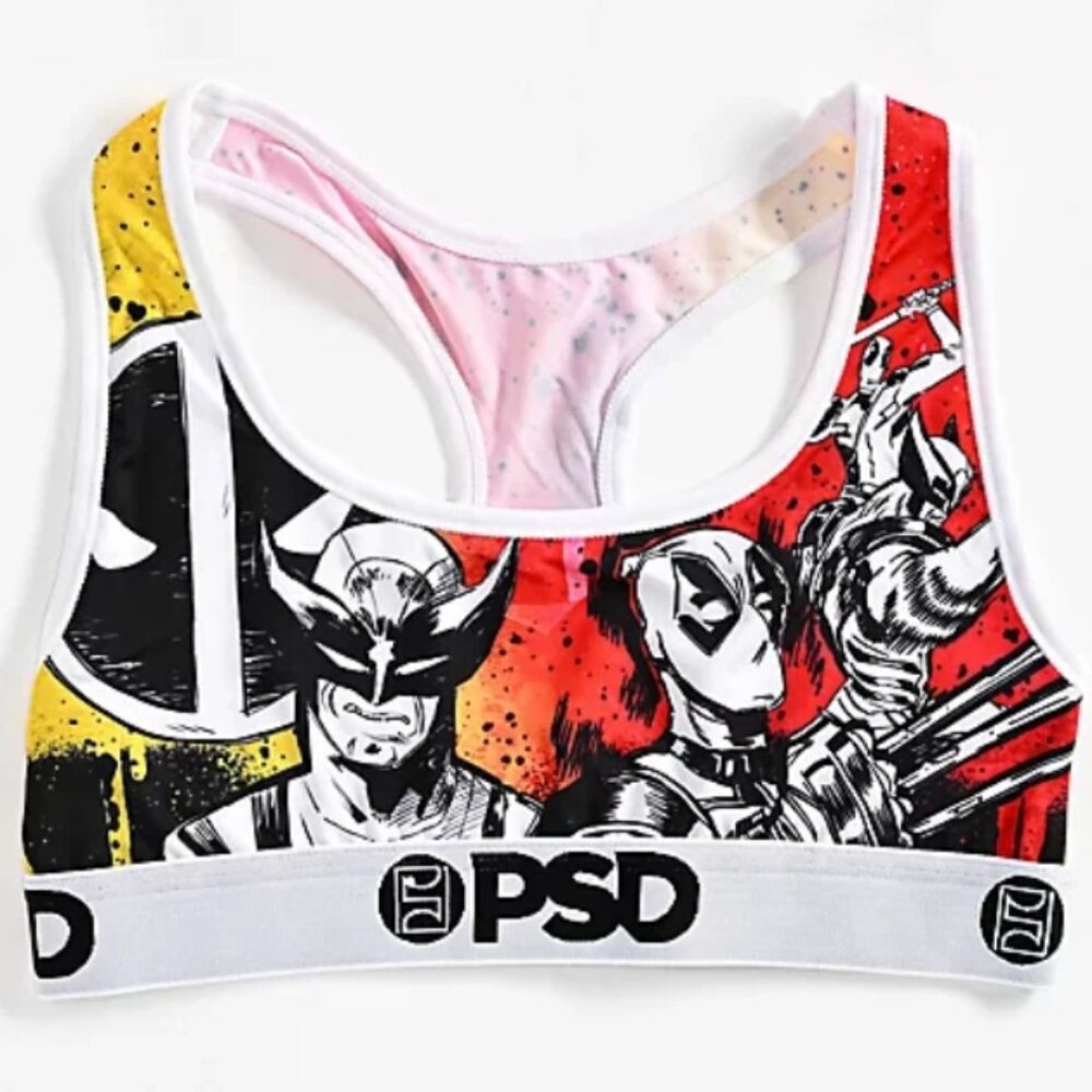 PSD x Deadpool Wolverine And Deadpool Holy Snikt! Sports Bra L NEW WITH TAGS